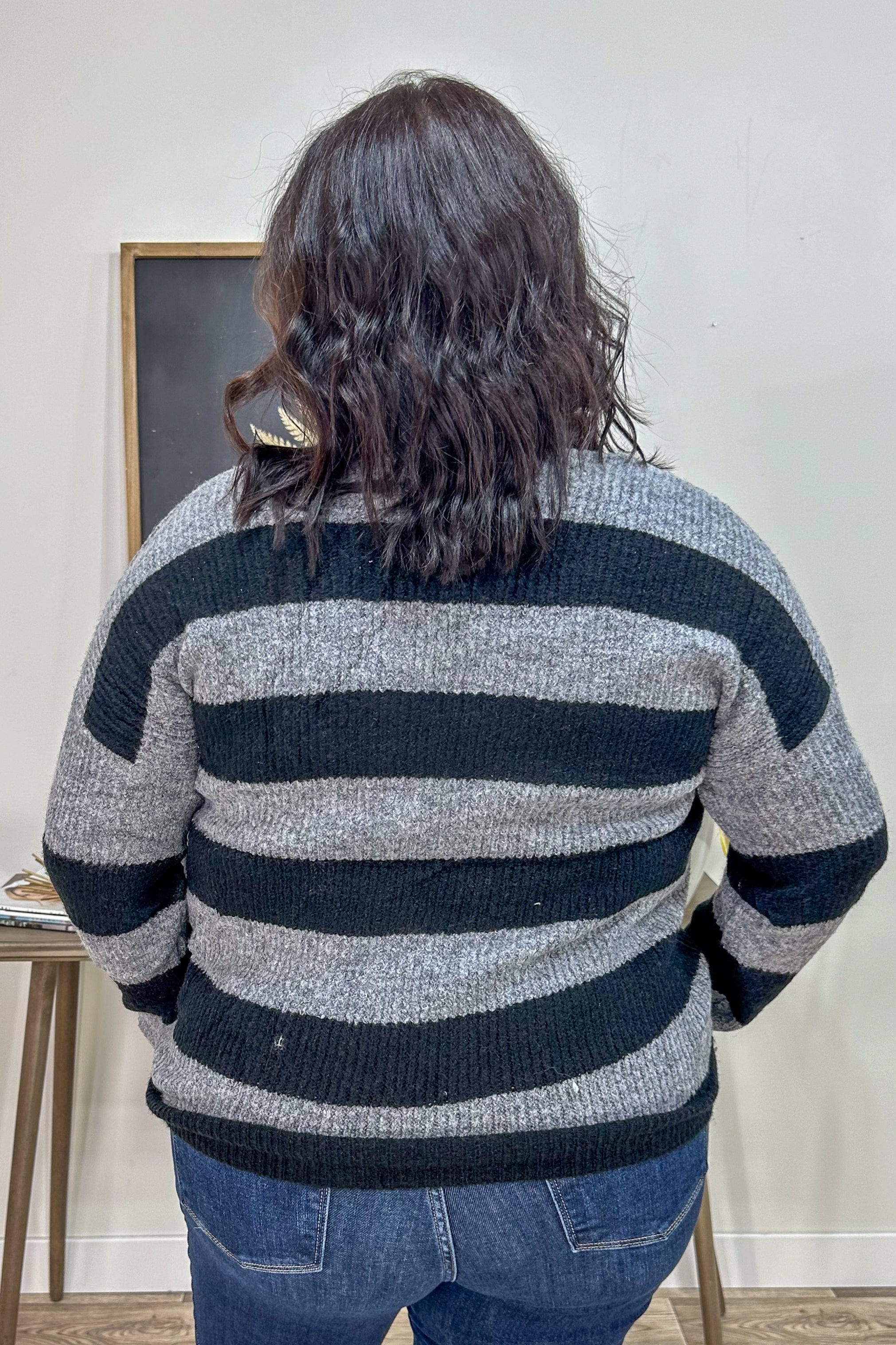 Black & Grey Stripe Sweater