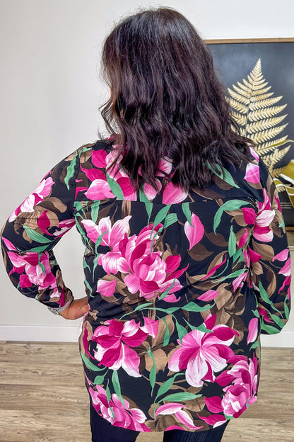 Pink Cosmic Floral Lizzy Top back