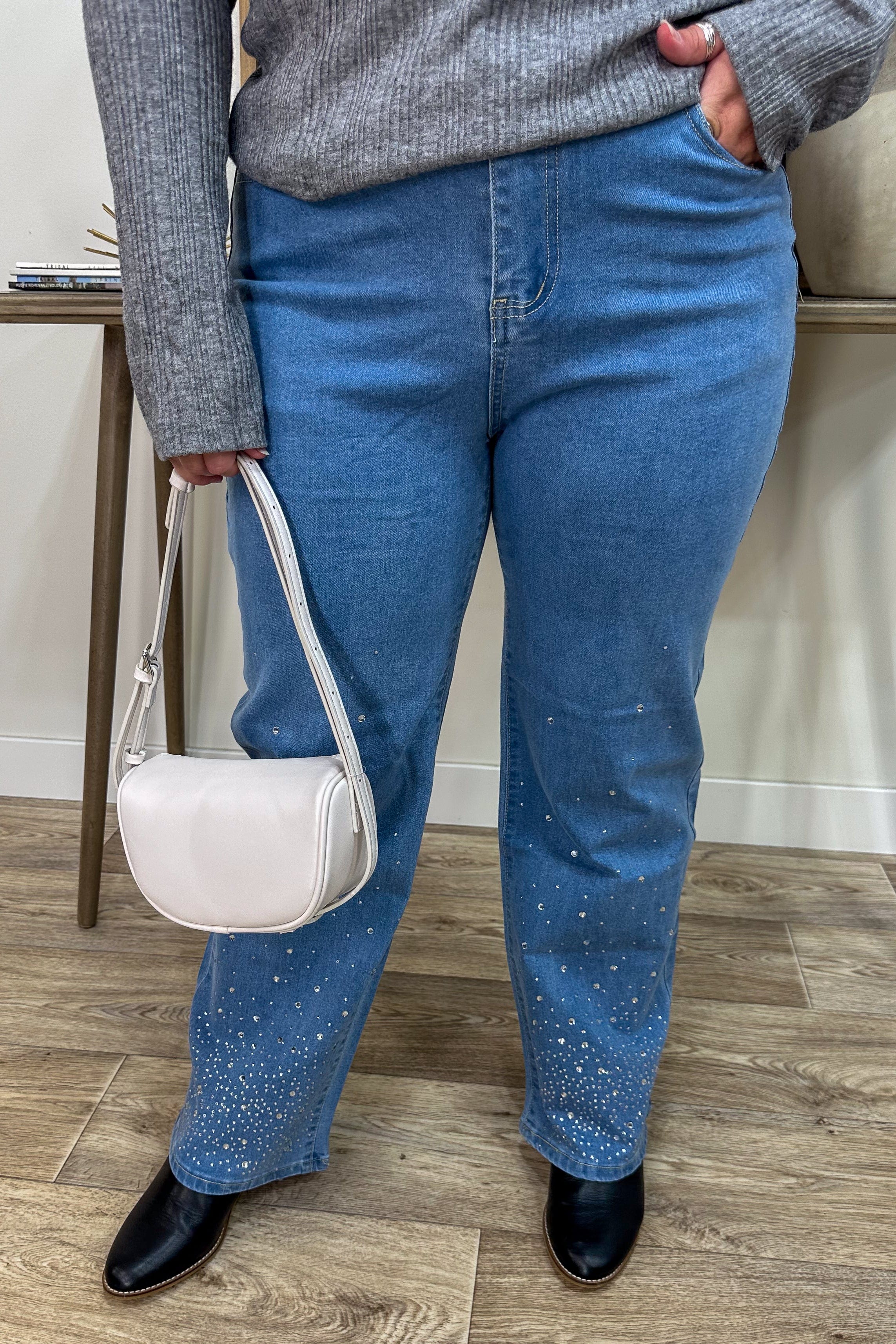 Light Denim Rhinestone Jean