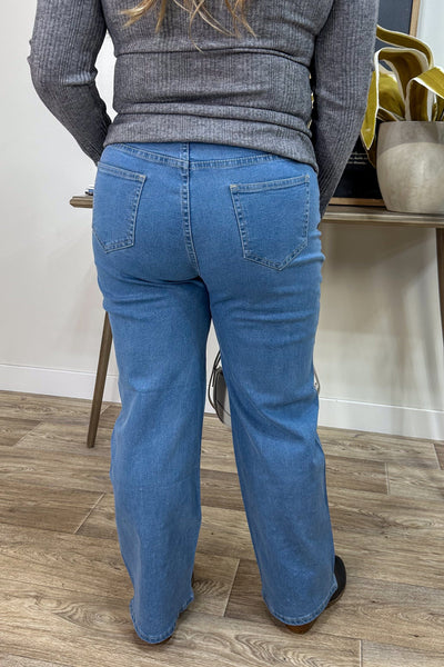 Light Denim Rhinestone Jean back