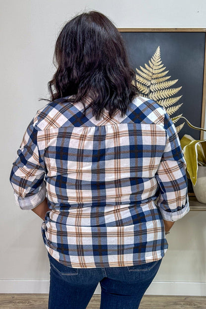 Indigo & Brown Plaid Cozy Shirt