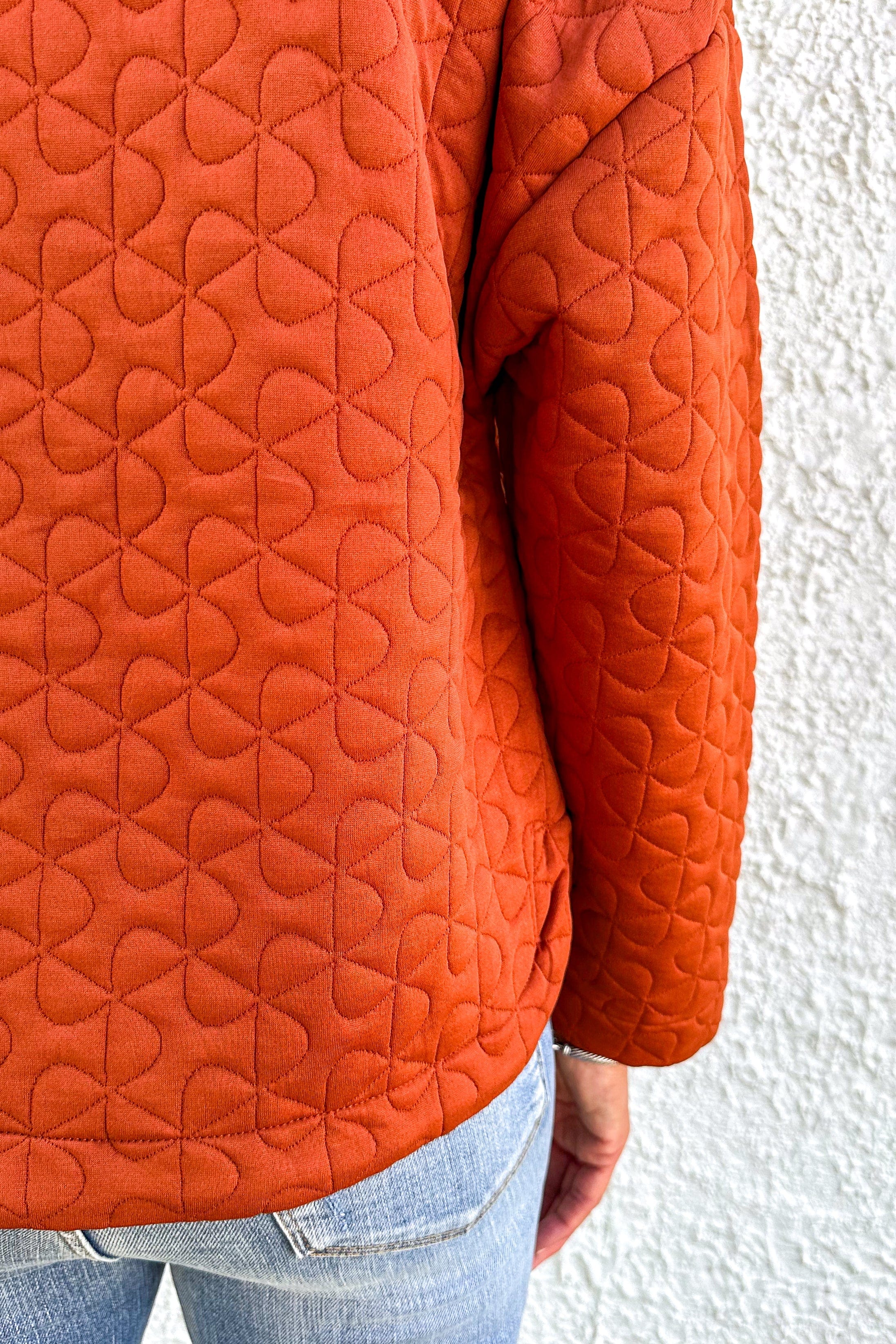 Rust Textured Metal Button Up Jacket detail