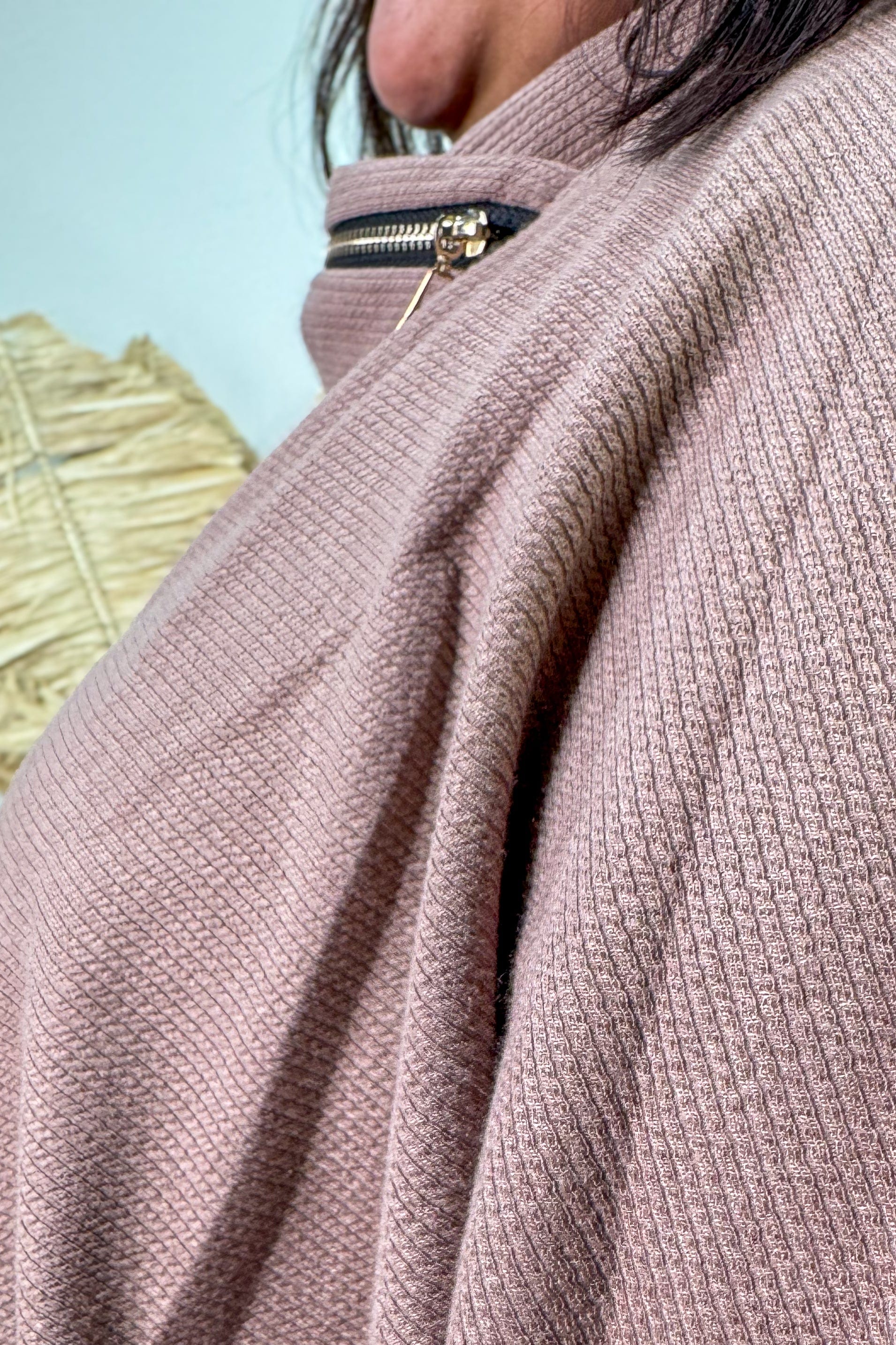 Coco Zip Cowl Top details