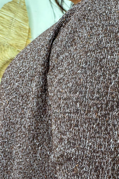 Dark Brown Speckled Sweater Cardigan details