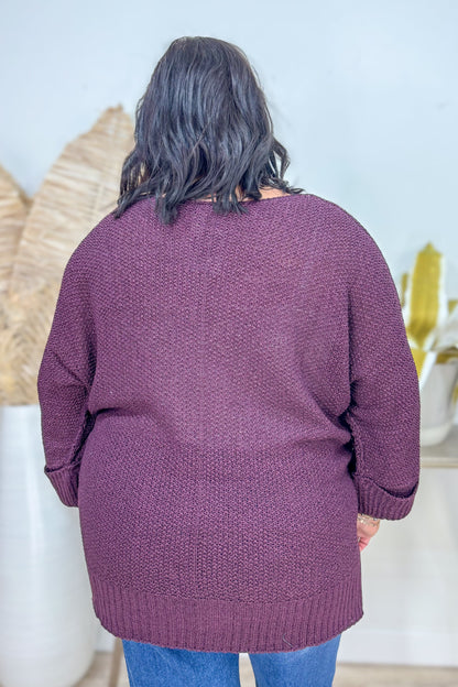 Red Bean Crew Neck Knit Sweater back