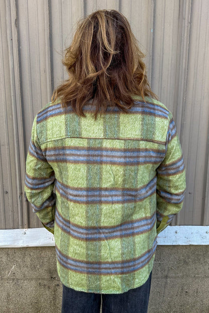 Olive Checkered Jacket back