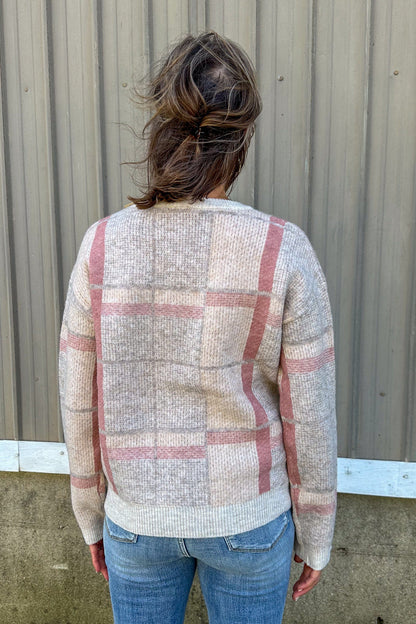 Taupe Checked Sweater back