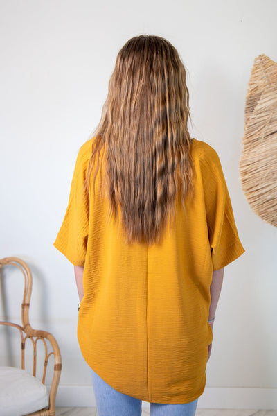 Golden Mustard Breezy Blouse