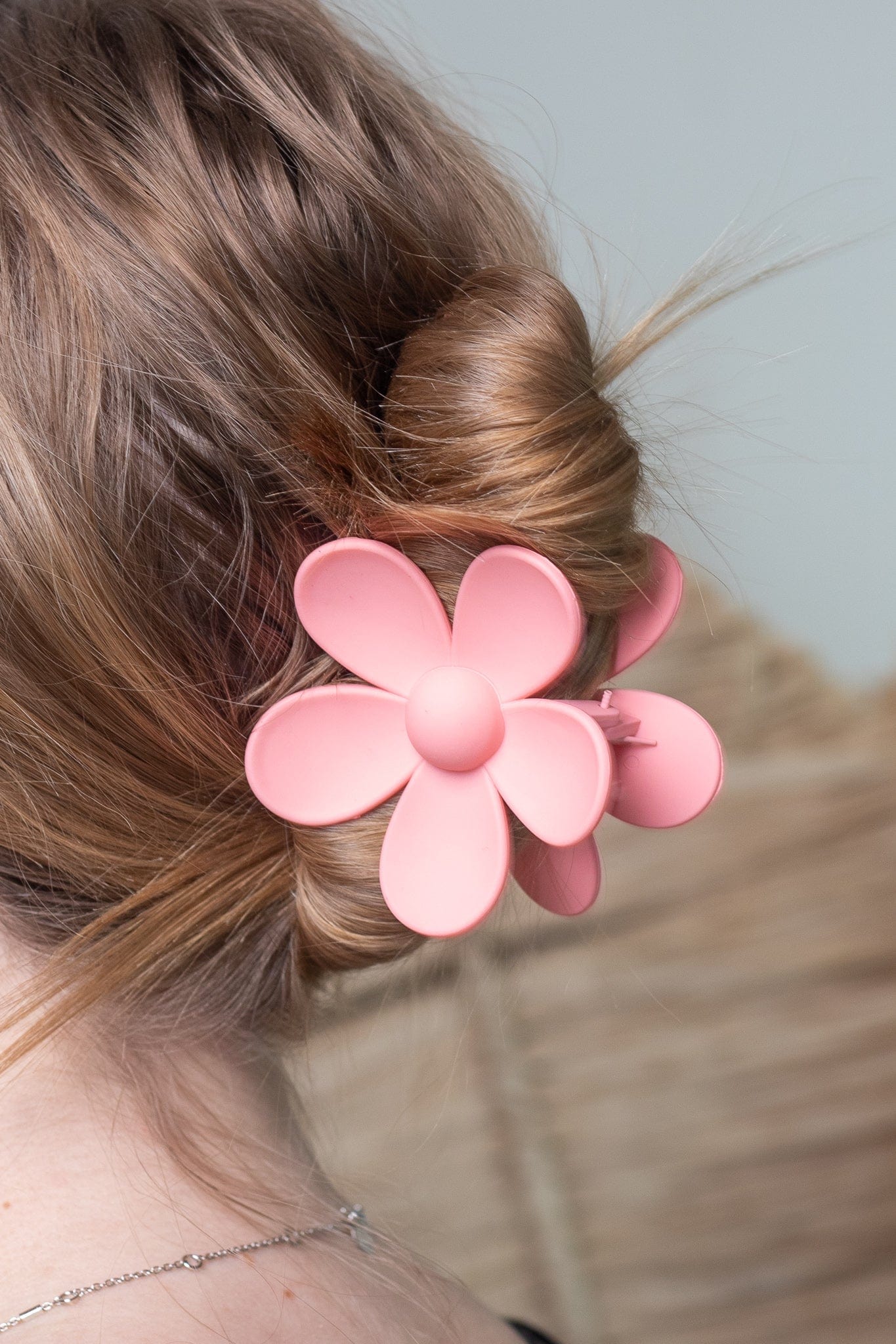 Light Pink Flower Hair Clip