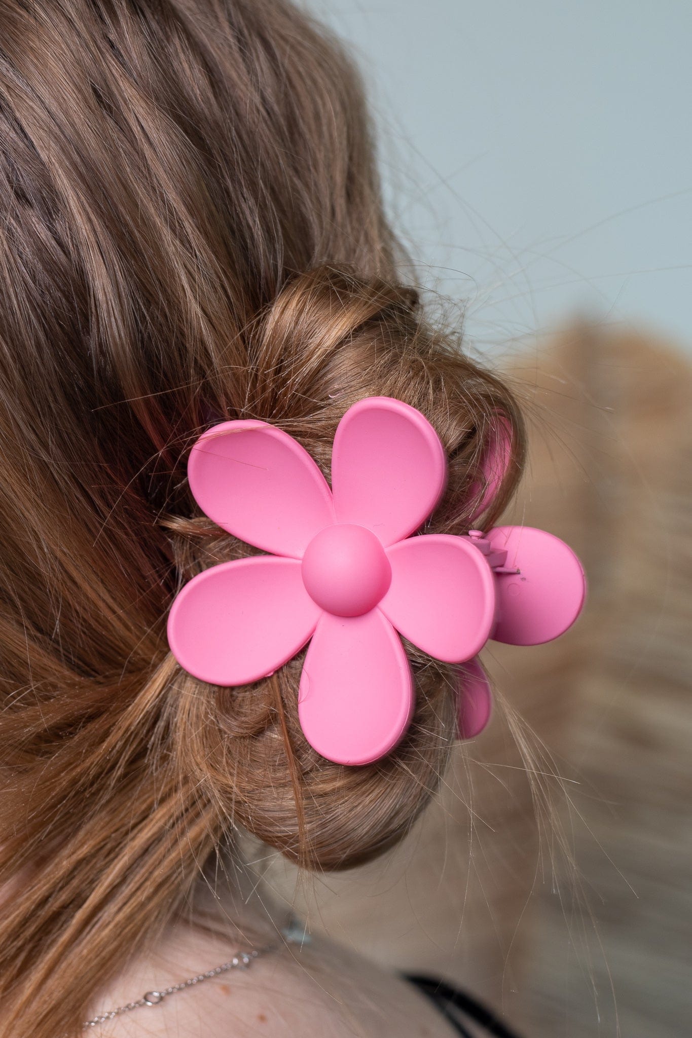 Dark Pink Flower Hair Clip
