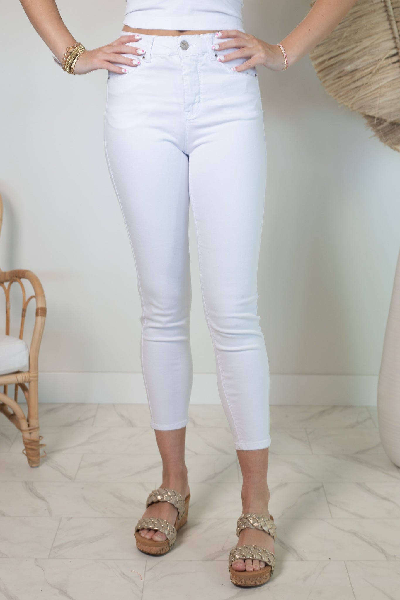 White Curvy High Rise Skinny Jean