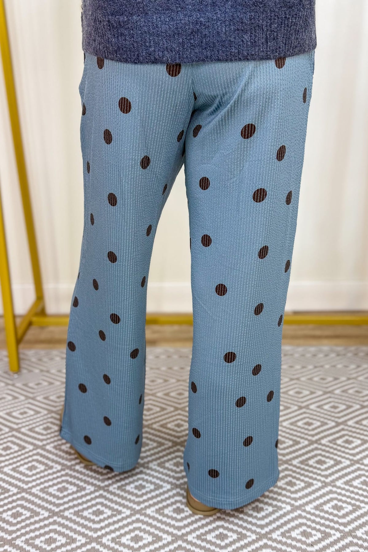 Slate Polka Dot Wide Leg Pants back