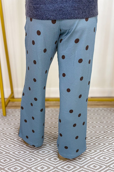 Slate Polka Dot Wide Leg Pants back