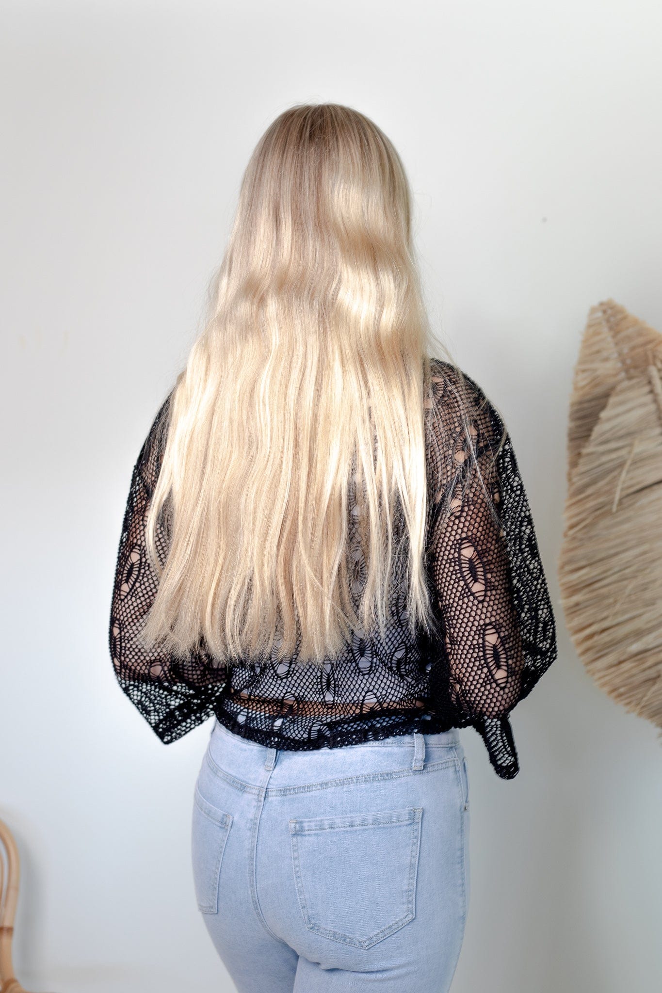 Black Tie Waist Mesh Cardigan