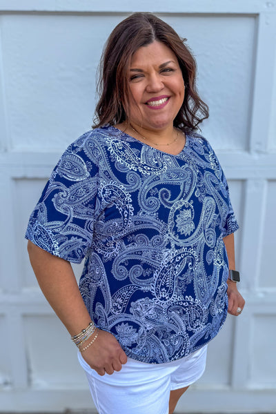 Navy Paisley Cabana Set detailed
