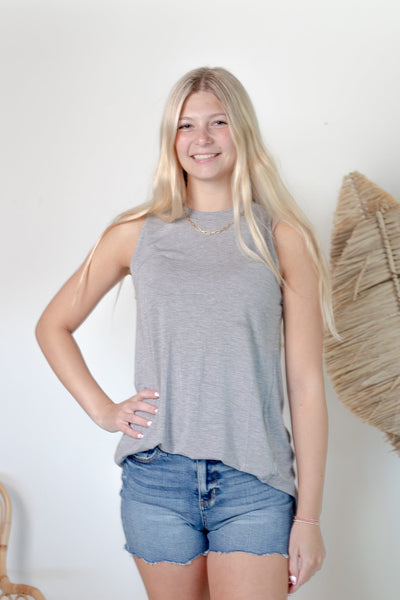 Grey Everyday Round Neck Tank