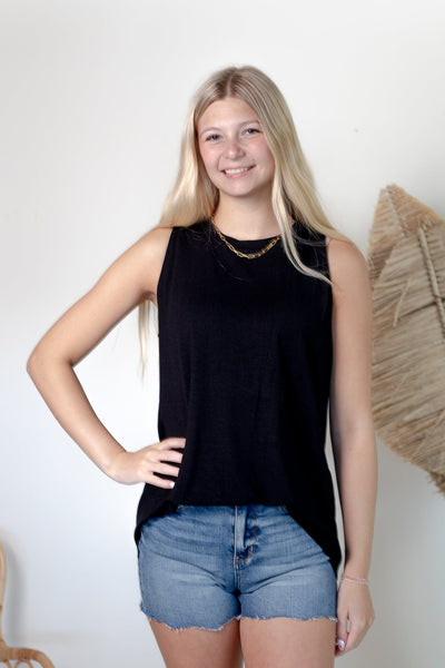 Black Everyday Round Neck Tank