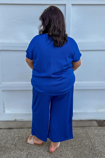 Royal Blue Palm Beach Ribbed Set back