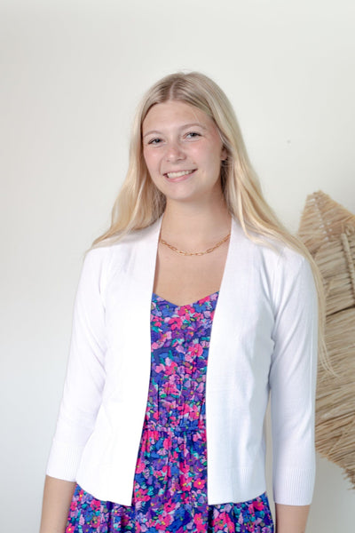 Ivory Cropped Sweater Cardigan