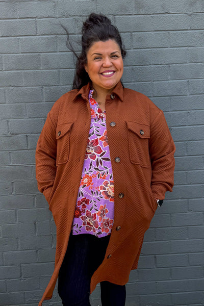 Lavender with Rust Floral Lizzy Top