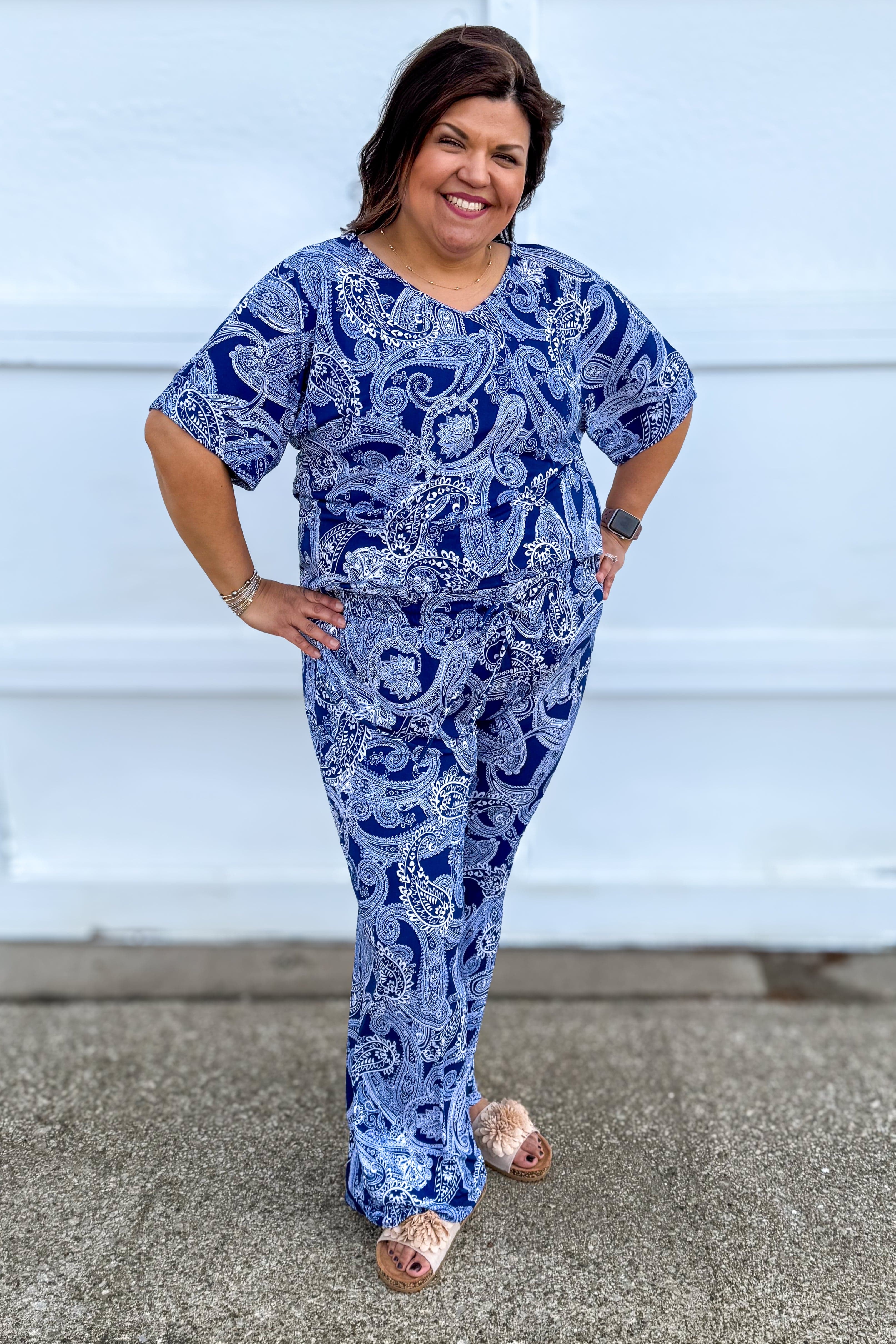 Navy Paisley Cabana Set
