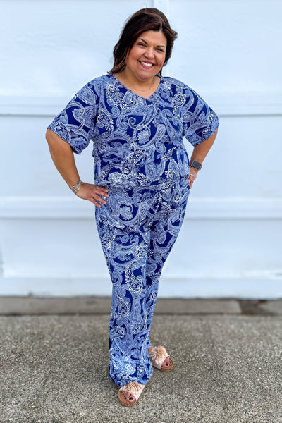 Navy Paisley Cabana Set
