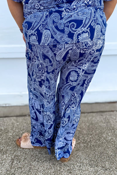 Navy Paisley Cabana Set back 