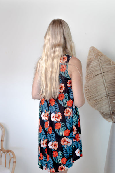 Botanical Island OS Swing Dress