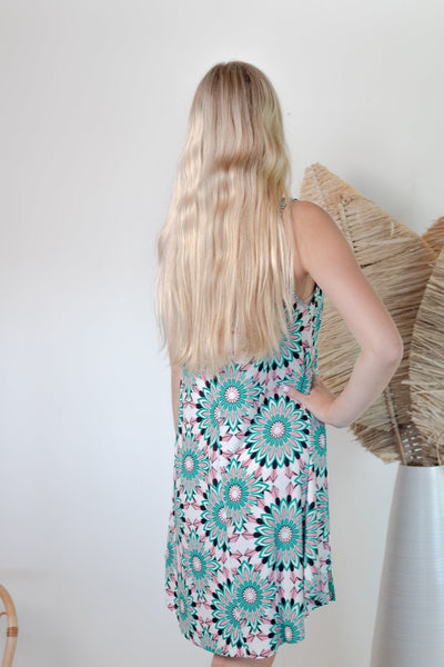 Green & Pink OS Swing Dress