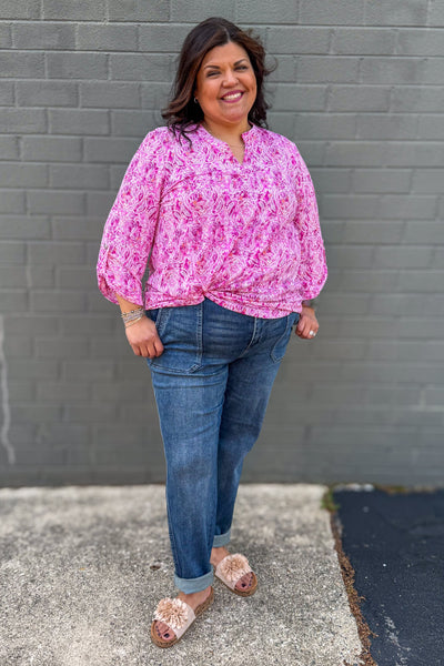 Pink Paisley Lizzy Blouse styled