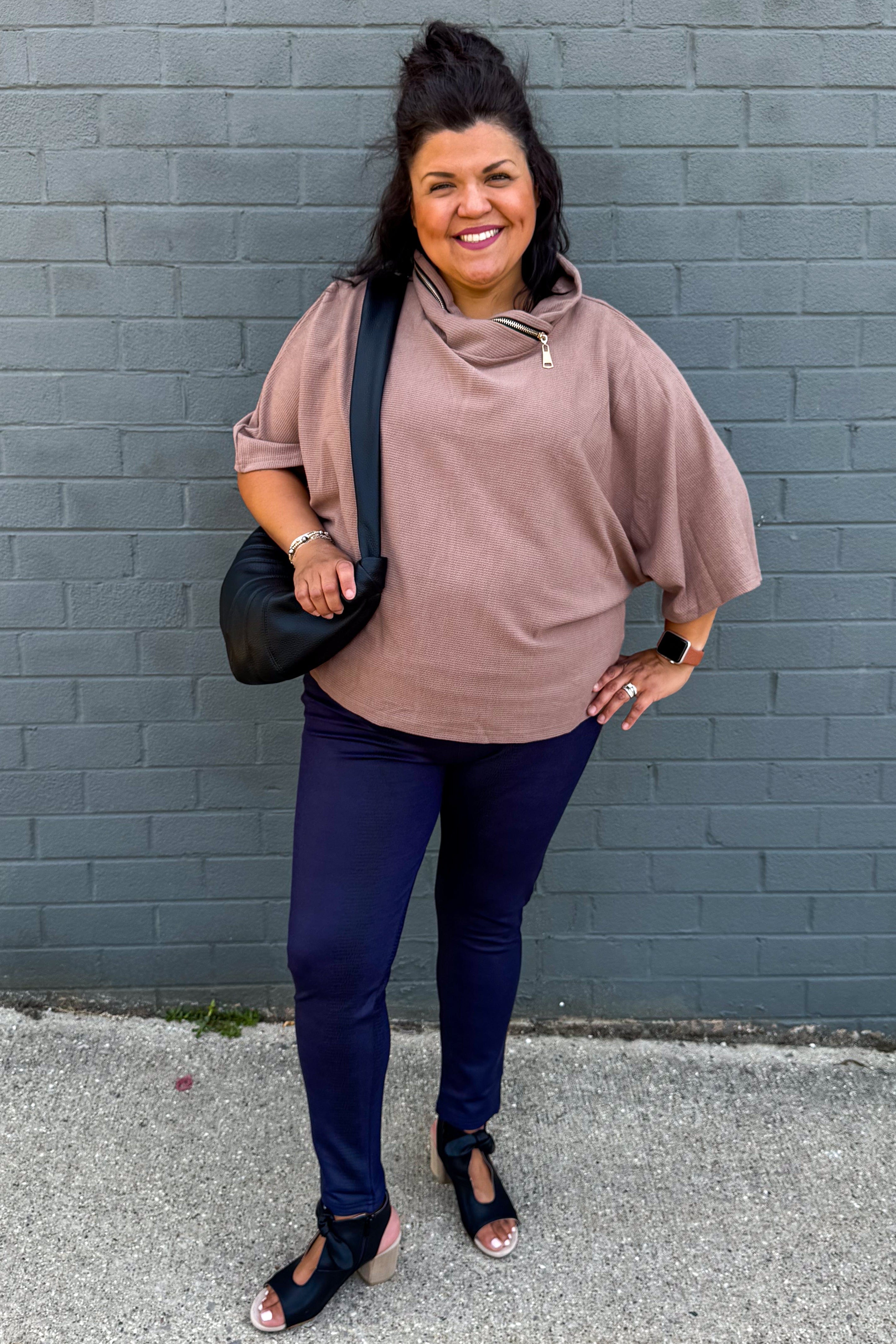 Coco Zip Cowl Top