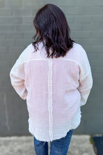 White Gauze Collared Shirt