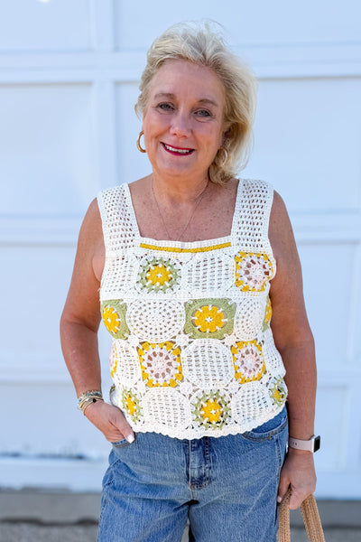 Olive Crochet Top