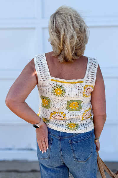 Olive Crochet Top back