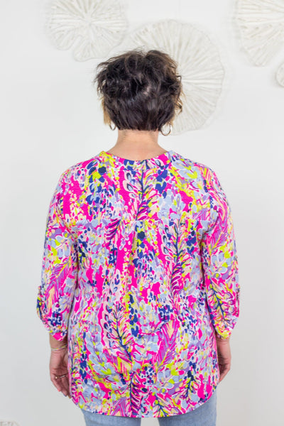 Pink Floral Bouquet Lizzy Top