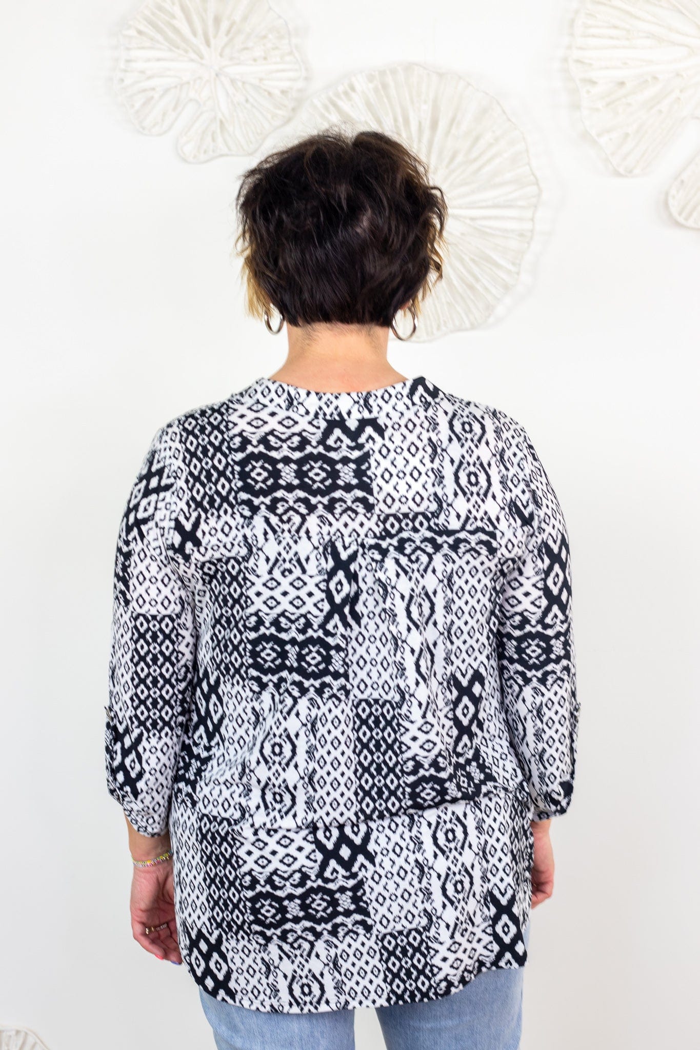 Black & White Diamond Lizzy Top