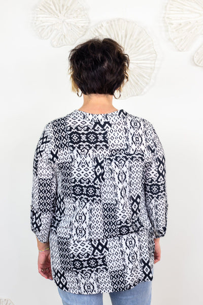 Black & White Diamond Lizzy Top