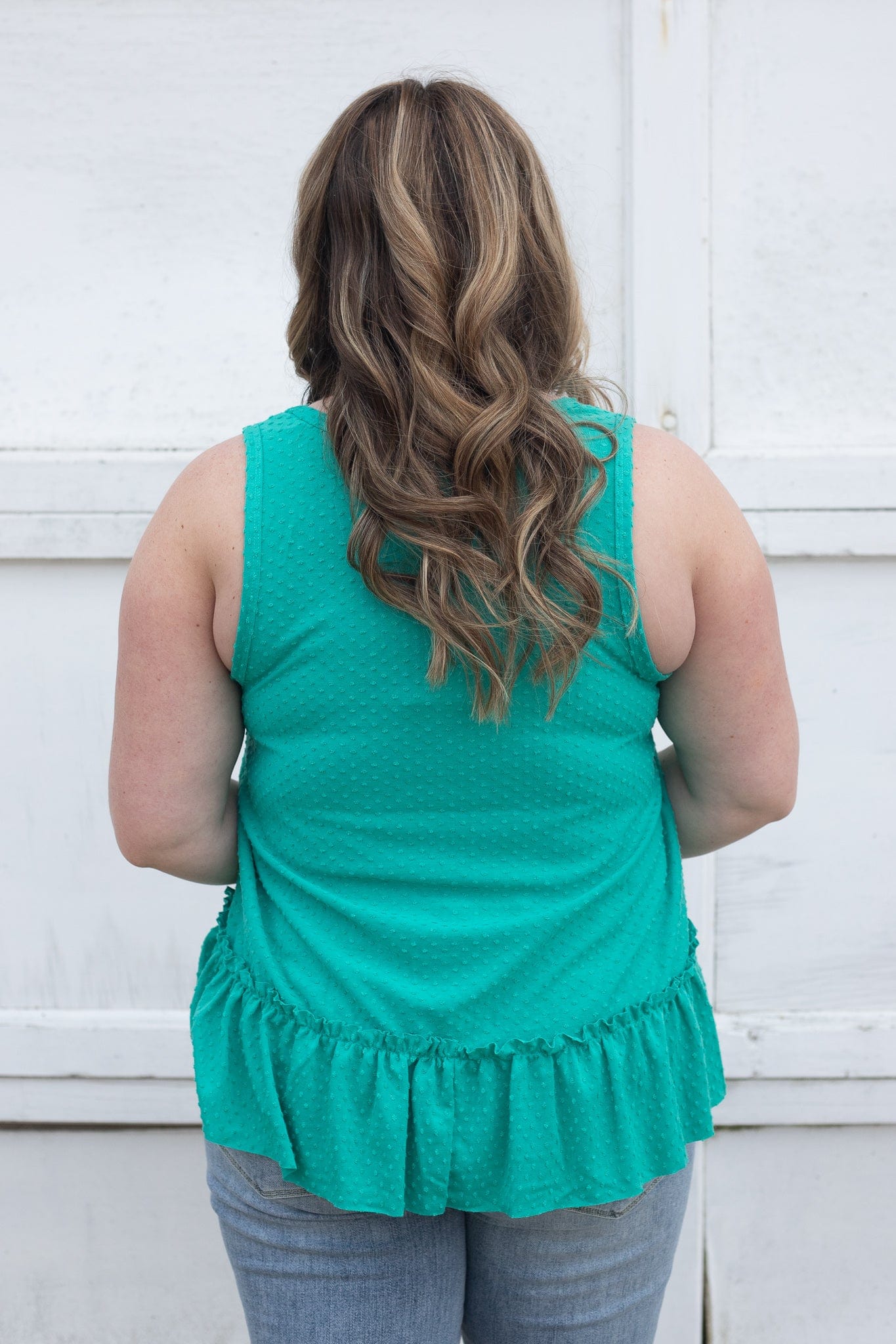 Sea Foam Swiss Dot Flowy Tank