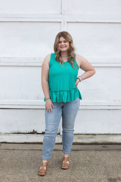 Sea Foam Swiss Dot Flowy Tank