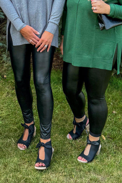 Black Faux Leather Leggings