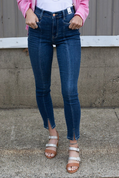 Highwaist Front Seam Slit Skinny Jean