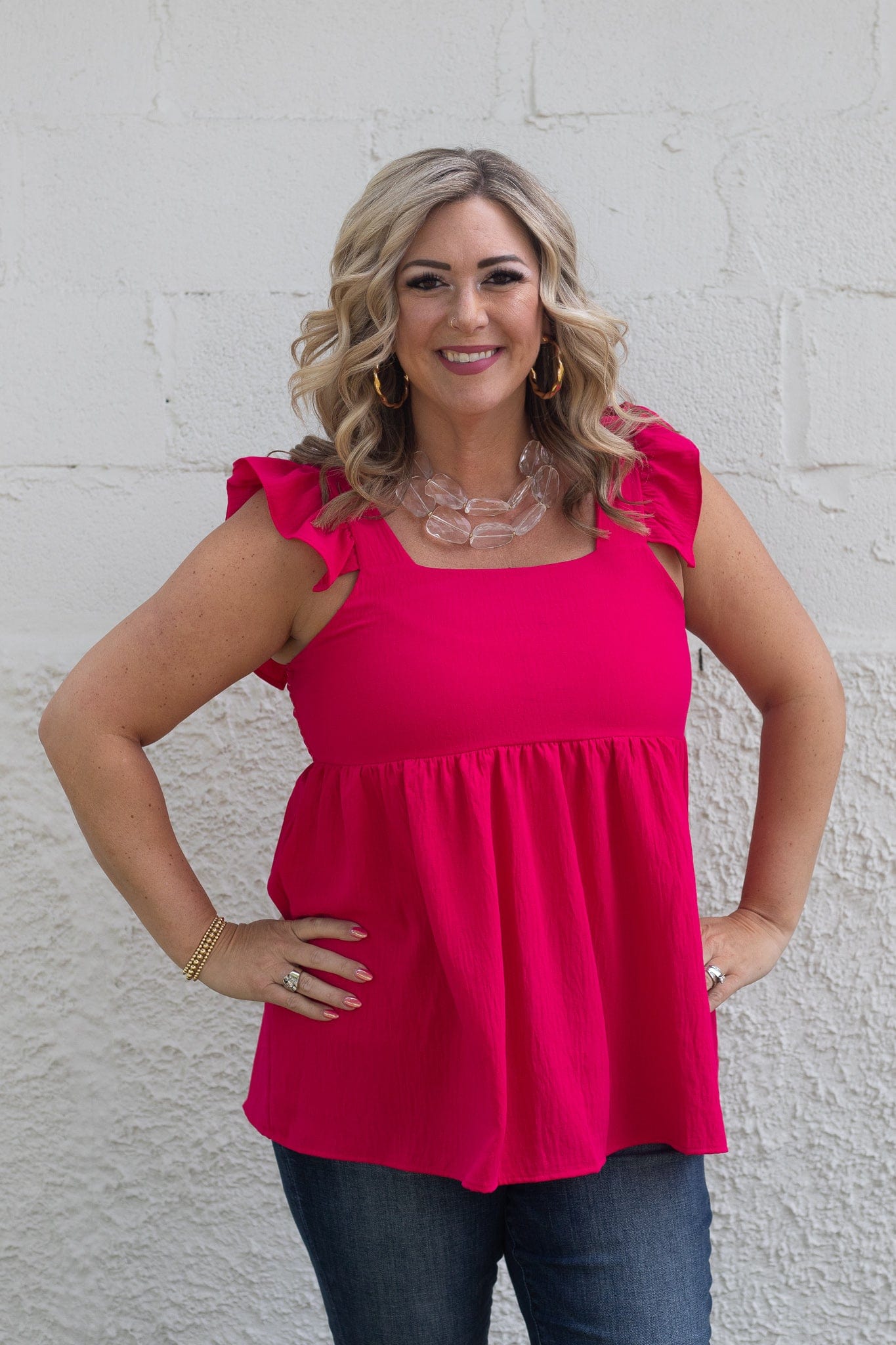 Fuchsia Sunny Days Babydoll Top