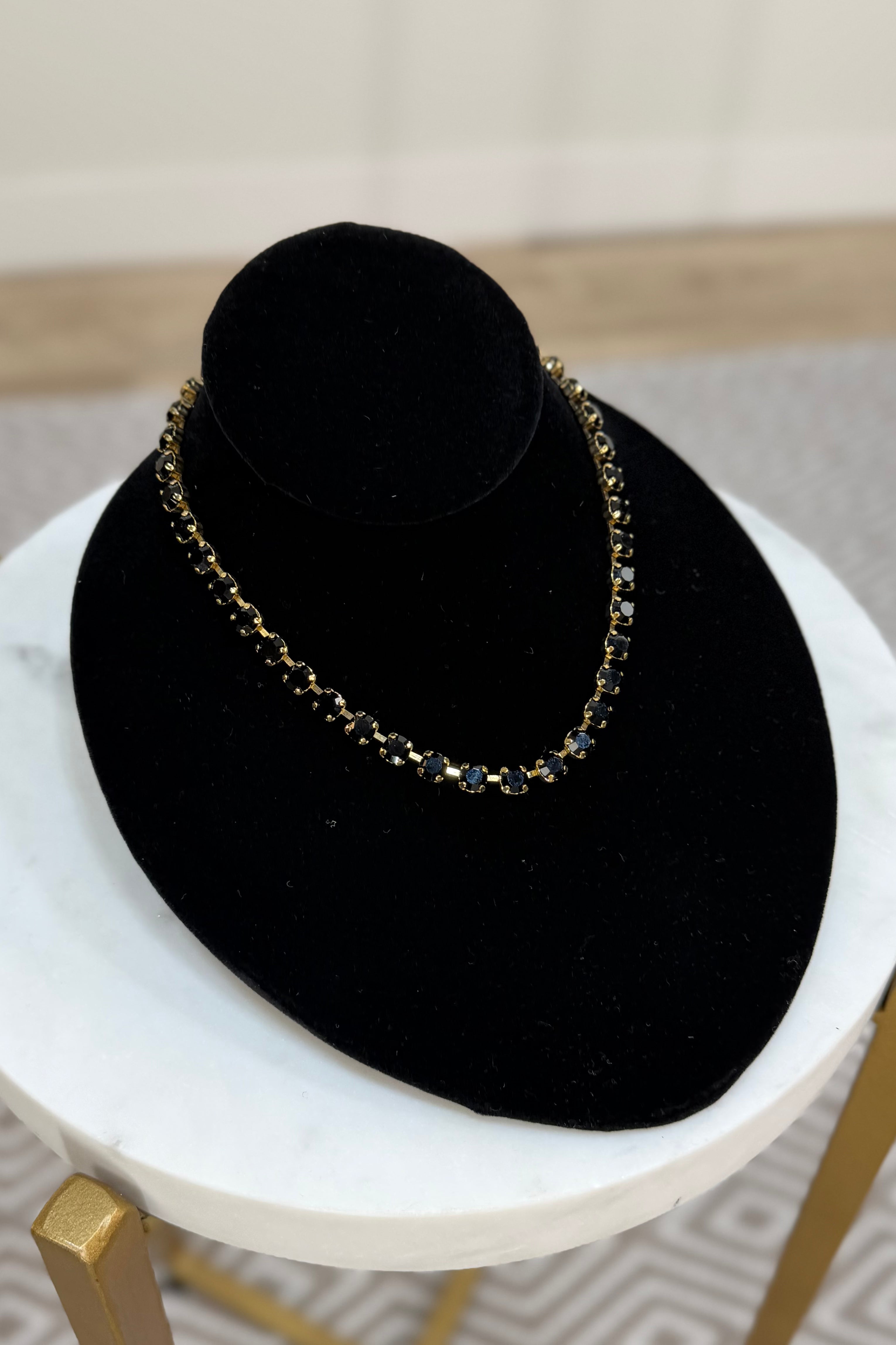 Sarina Necklace in Antique Gold Jet