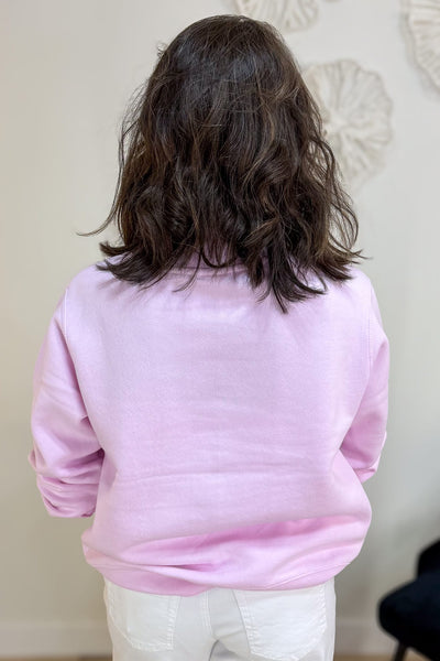 Pink WWJD Mock Neck Sweatshirt Back