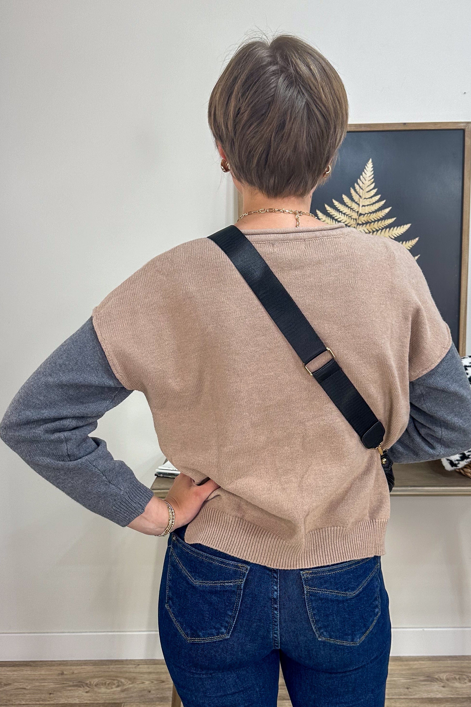 Camel Colorblock Sweater back