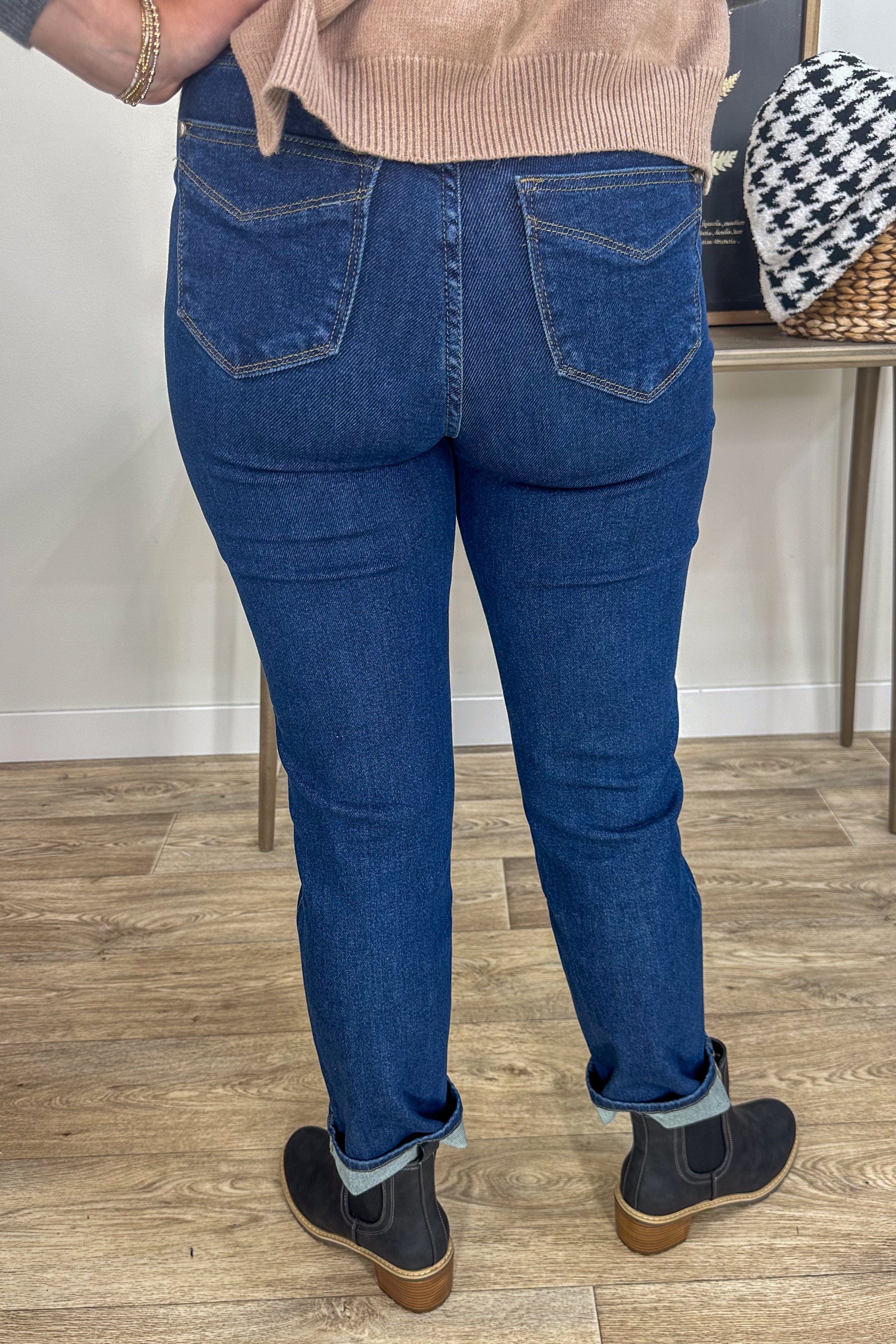 Dark Classic Straight Jean back