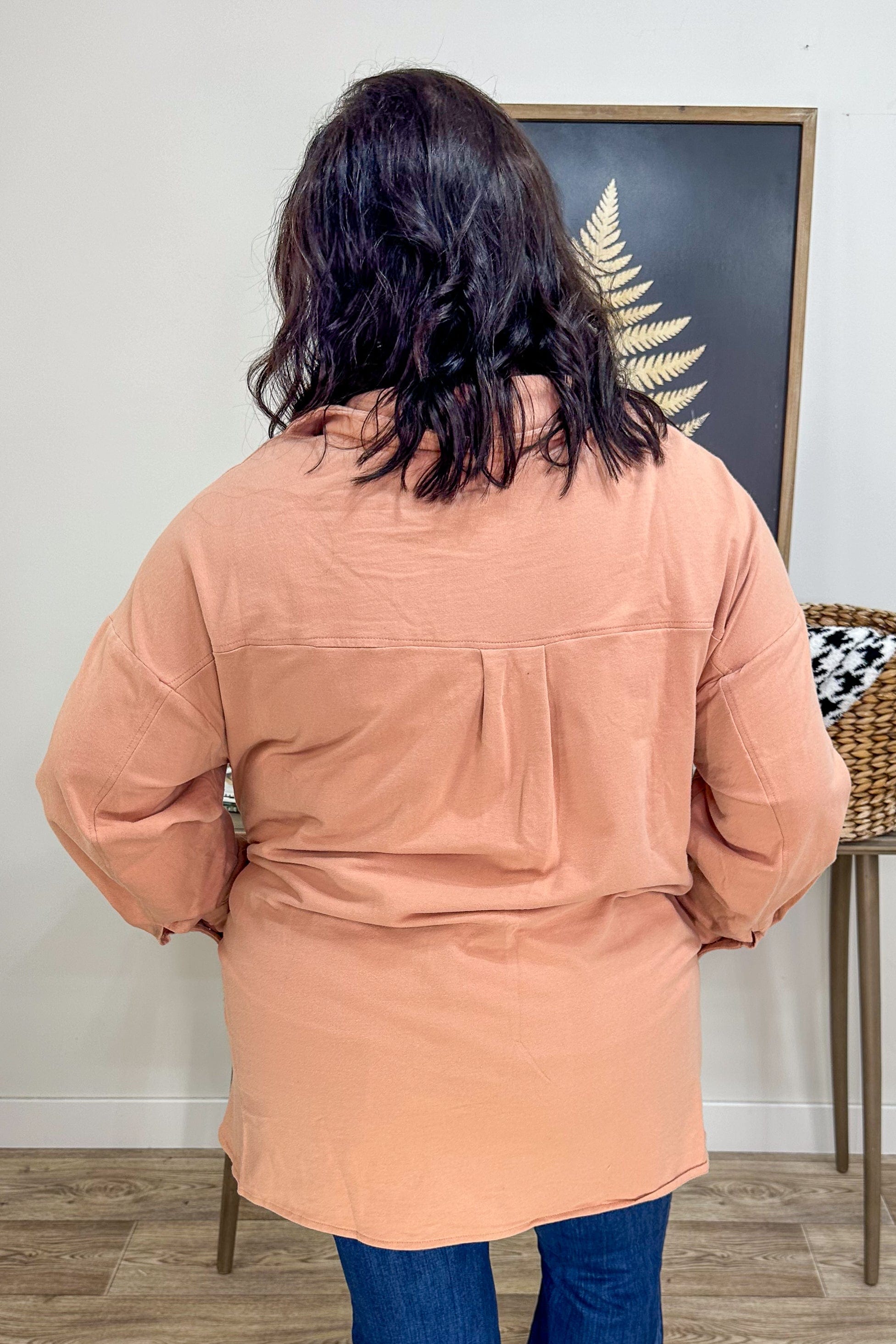 Peach Button Closure Jacket back