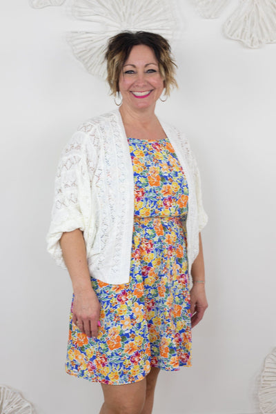 Royal Floral Print Tank Dress