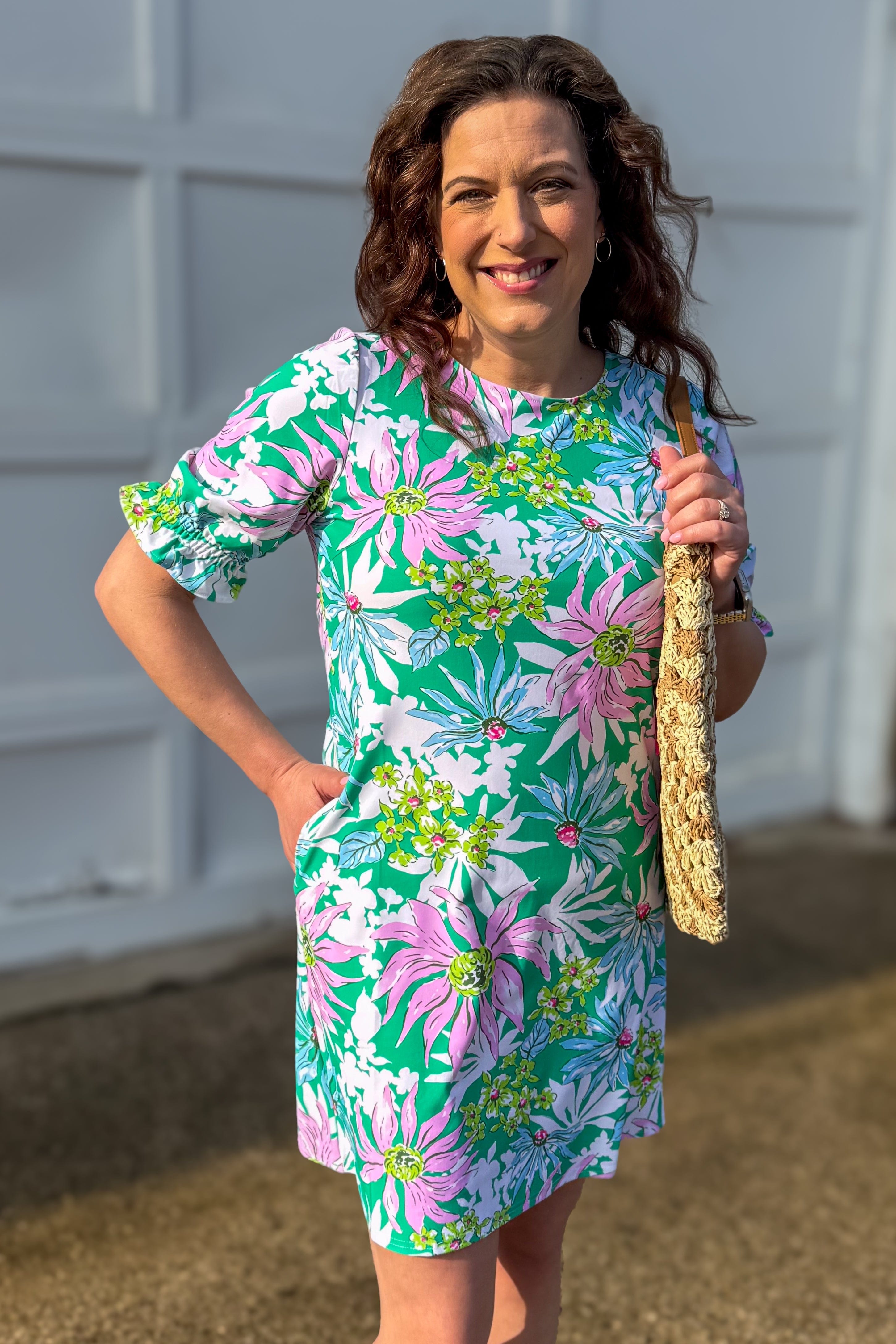 Apple Green Catalina Cinched Shift Dress