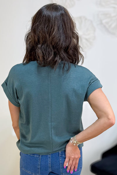 Ash Jade Modal Rolled Sleeve Tee Back